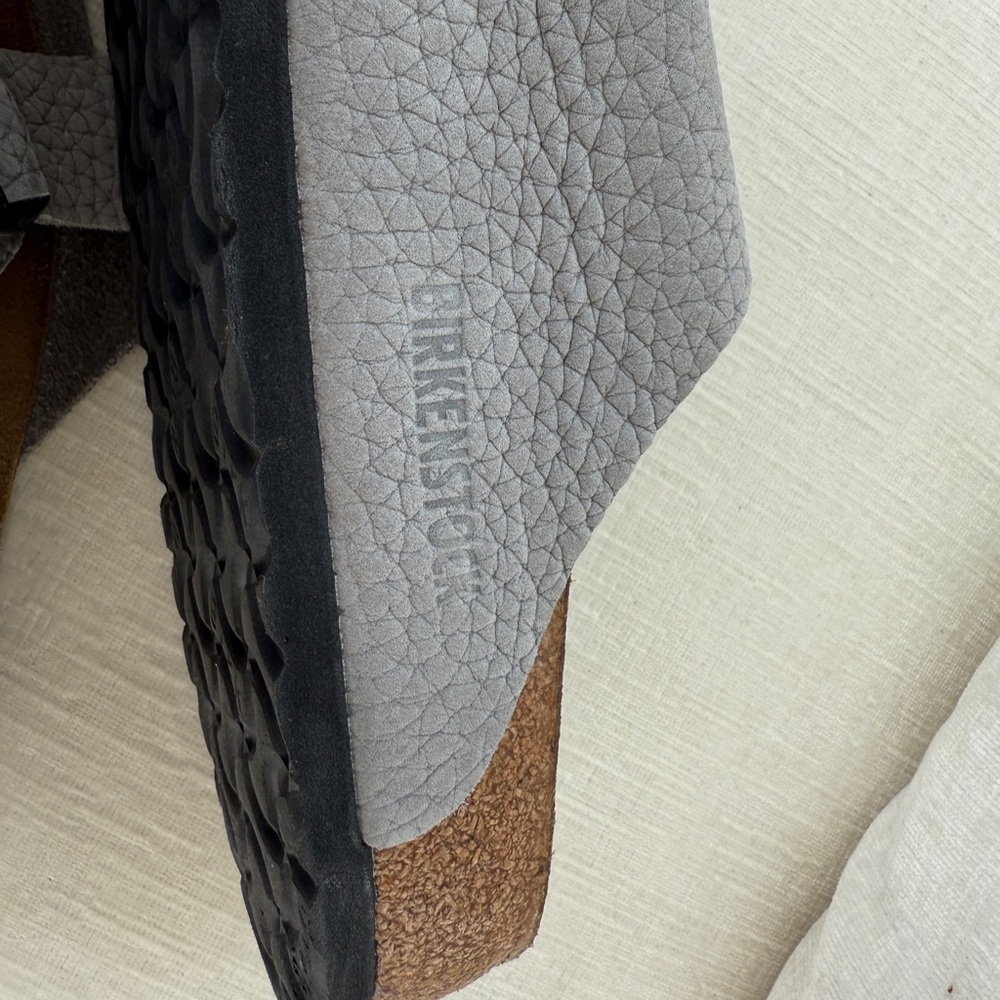 Birkenstock Arizona Desert Slide Whale Gray Nubuck Size 42 9-9.5 Great Condition - Picture 12 of 13